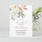 Neutrale Boho Floral Bridal Shower Kaart (Staand voorkant)