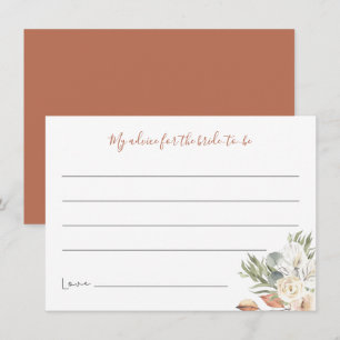 Neutrale Boho Floral Vrijgezellenfeest Advice Card Bedankkaart