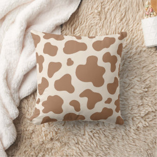 Neutrale Boho Koeienprint Western Cowboy Beige Bru Kussen