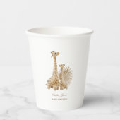 Neutrale Boho Pampas Grass Giraffe Baby shower Papieren Bekers (Voorkant)