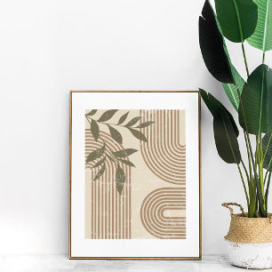 Neutrale Boho Regenboog Botanische Abstracte Muurk Poster