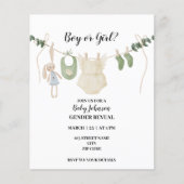 Neutrale Boho thema gender onthullen uitnodiging (Voorkant)