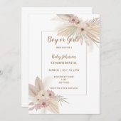 Neutrale Boho thema gender onthullen uitnodiging (Voorkant / Achterkant)