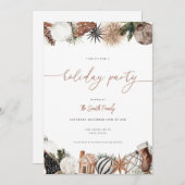 Neutrale Boho Winter Vakantie Party uitnodiging (Voorkant / Achterkant)