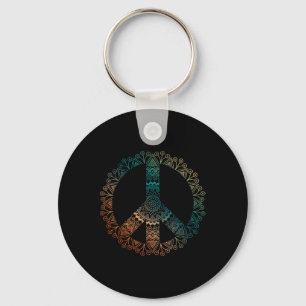 Neutrale Boho Yoga Versierde Mandala Vredesteken H Sleutelhanger