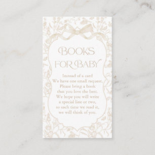 Neutrale Boog Baby Shower Boek Informatiekaartje