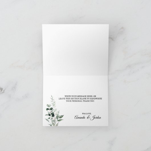 Neutrale botanische bruiloft Hartelijk dank Bedankkaart (Binnen)