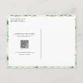 Neutrale Botanische Garland QR-code Save the Date Aankondigingskaart (Achterkant)