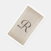 Neutrale bruine en Tan getextureerde monogrammen Servet (Hoek)