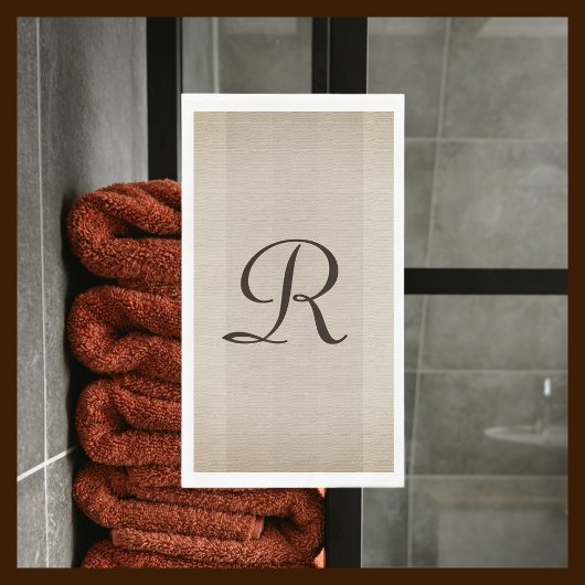 Neutrale bruine en Tan getextureerde monogrammen Servet