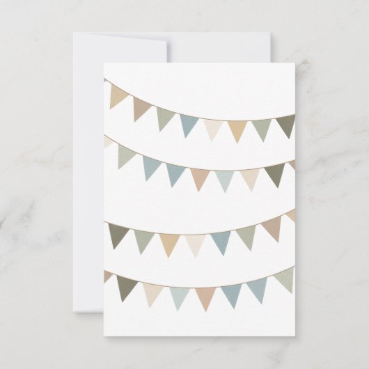 Neutrale bunting rustieke RSVP bruiloft reactie ka (Achterkant)