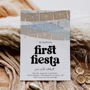 Neutrale eerste Fiesta verjaardagsuitnodiging Kaart