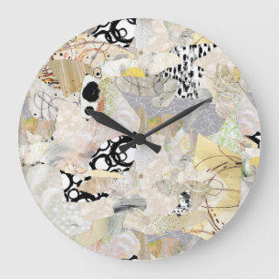 Neutrale Elegante Abstracte Collage Ontwerp Grote Klok