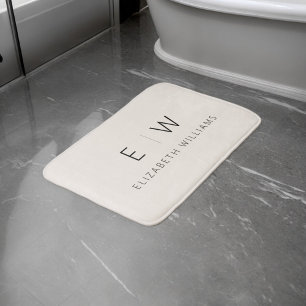 Neutrale Elegante Moderne Minimalistische Monogram Badmat