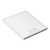 Neutrale Elegante Moderne Minimalistische Monogram Notitieblok (Schuin)