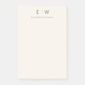 Neutrale Elegante Moderne Minimalistische Monogram Post-it® Notes (Voorkant)