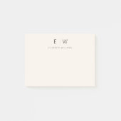 Neutrale Elegante Moderne Minimalistische Monogram Post-it® Notes (Voorkant)