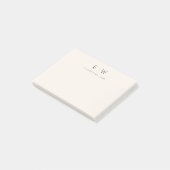 Neutrale Elegante Moderne Minimalistische Monogram Post-it® Notes (Schuin)