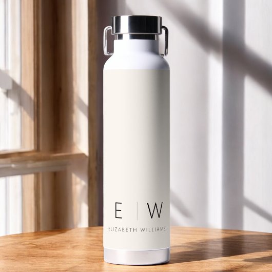 Neutrale Elegante Moderne Minimalistische Monogram Waterfles