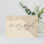 Neutrale esthetiek RSVP kaartje (Staand voorkant)