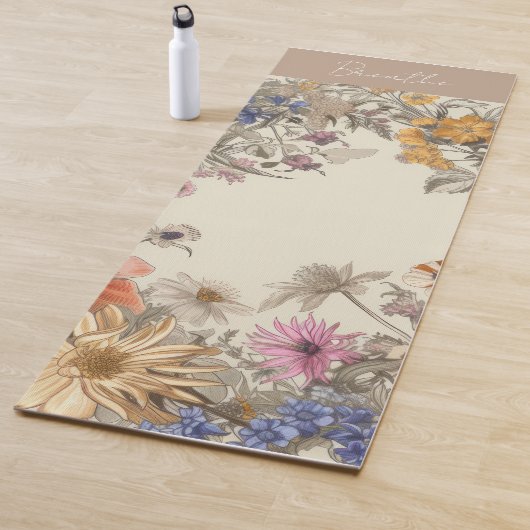 Neutrale Floral Yoga Mat (In situ)