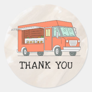 Neutrale Food Truck Bedankt Sticker