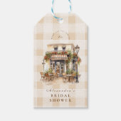 Neutrale Franse Café Bruidsborrel Cadeaulabel (Voorkant)