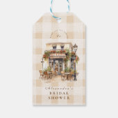 Neutrale Franse Café Bruidsborrel Cadeaulabel (Achterkant)