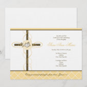 Neutrale gele kerst/Baptismeuitnodiging Kaart (Voorkant / Achterkant)