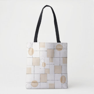 Neutrale geometrie minimalistische warme beige ton draagtas