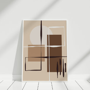Neutrale Geometrische Abstracte Vormen Muurkunst P Poster