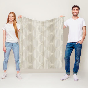 Neutrale geometrische golven fleece deken