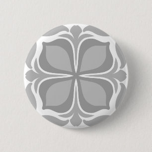 Neutrale geometrische tegels ronde button 5,7 cm