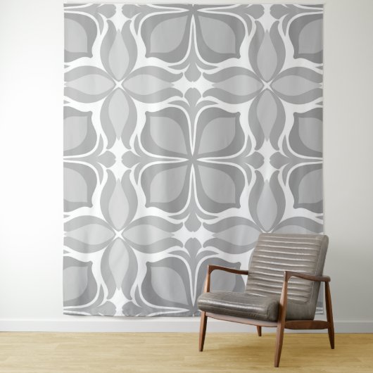 Neutrale geometrische tegels wandkleed (In situ)