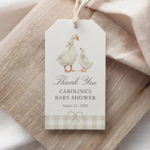 Neutrale Gingham Dwaze Gans Baby Shower