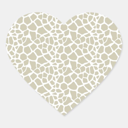Neutrale Giraffe afdrukken Hart Sticker (Voorkant)