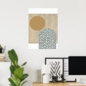 Neutrale Gold Abstracte Limoen was Poster (Thuiskantoor)