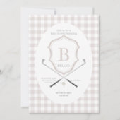 Neutrale Golf baby shower uitnodiging (Voorkant)