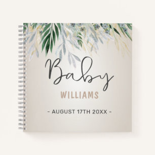 Neutrale Greenery Personalized Memory Baby Book Notitieboek