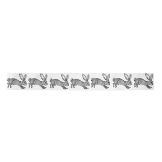 Neutrale grijze bunny Rabbit Pattern Minimum Anima Lint (Voorkant)