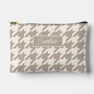 Neutrale ivoor taupe beige houndstooth patroon etui