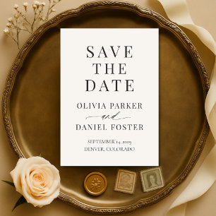 Neutrale ivoor trouw save the date