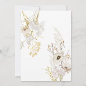 Neutrale Ivory Gold Wildflower Baptism Uitnodiging (Achterkant)