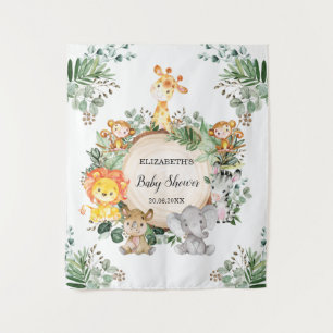 Neutrale Jungle Safari Dieren Baby Shower Wild One Wandkleed