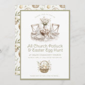 Neutrale Kerk Potluck en Easter Egg Hunt Kaart (Voorkant / Achterkant)