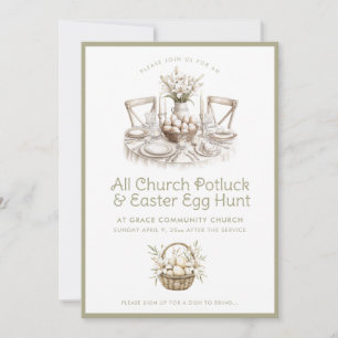 Neutrale Kerk Potluck en Easter Egg Hunt Kaart