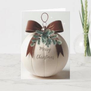 Neutrale Kerst Ivoor Fluwelen Decoratie Feestdagen Kaart
