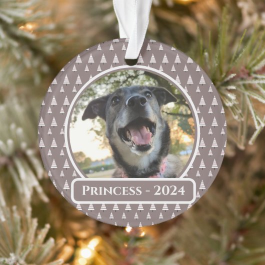 Neutrale Kerstboom Hond Foto Kerst Ornament (Boom)