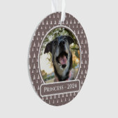 Neutrale Kerstboom Hond Foto Kerst Ornament (voorkant)