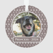 Neutrale Kerstboom Hond Foto Kerst Ornament (achterkant)
